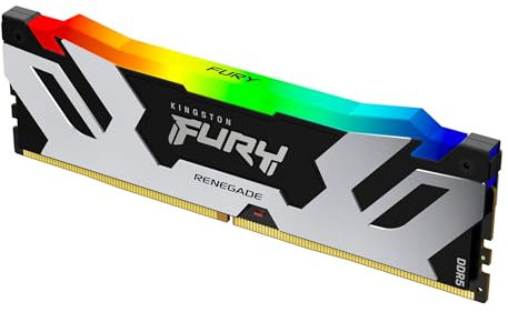 Kingston FURY Renegade DDR5 RGB Argento/Nero XMP 16GB 7200MT/s CL38 DIMM Memoria Gaming per Computer Modulo Singolo - KF572C38RSA-16