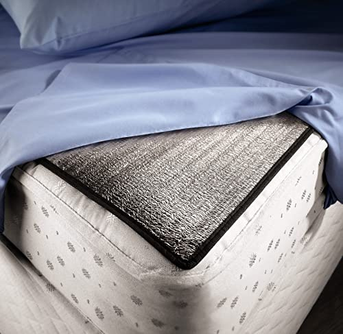 Heat-Reflective Bed Underlay – Energy Efficient Heat Retaining Insulating Foam Mattress Topper Lined with Aluminium for a Heated or Cooling Affect – Double 135 x 190cm
