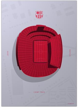 Displate FC Barcelona Metal Poster Barcelona Poster Fc Barcelona Deko Barcelona Plakette FC Barcelona Fanartikel FC Barcelona - Camp Nou Illustrated - Overhead Poster 32x45cm
