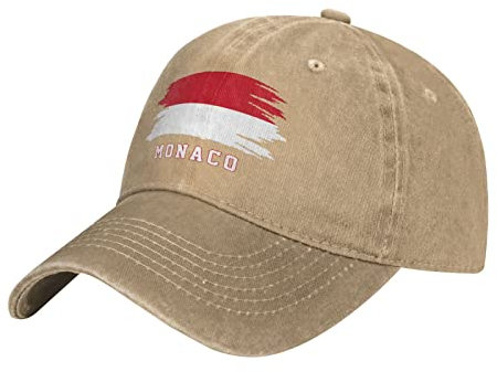 452 Damen Herren Baseball Kappe Mütze Monaco-Flagge Monaco Baseballkappe Verstellbar Basecap Leicht Abwaschbar Baseball Cap Für Wander Sport Draussen
