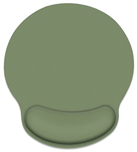 Britimes Grünes Mauspad mit Handgelenkstütze, ergonomisches Mauspad mit Rutschfester Gummiunterseite, für Zuhause, Büro, Gaming, Arbeiten, Computer, Laptop, Memory-Schaum, Polyurethan, Lycra, Grün
