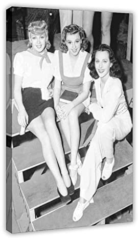 Film-Schönheiten-Poster, Lana Turner, Judy Girlande und Hedy Lamarr Leinwand Poster Schlafzimmer Dekor Sport Landschaft Büro Zimmer Dekor Geschenkrahmen Stil 60 x 90 cm