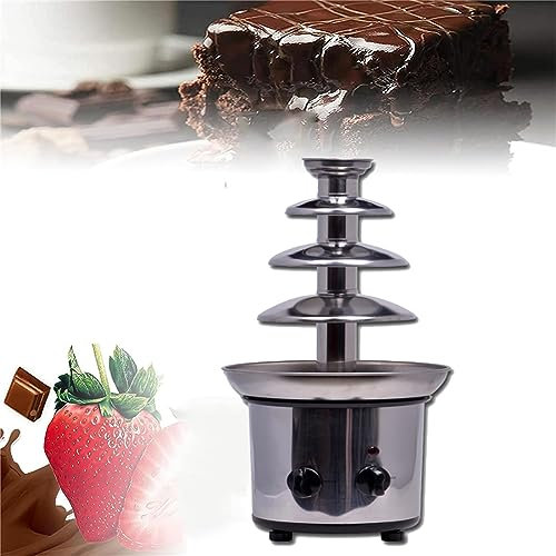 Chocolate Fondue Machine, Chocolate Fountain with 4 Tiers, Food‑grade Stainless Steel Chocolate Fondue Tower, for Restaurants Weddings Parties