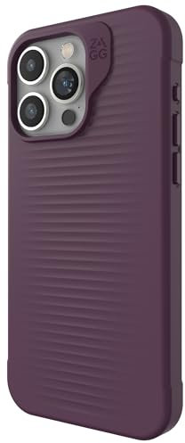 ZAGG Luxe Snap iPhone 15 Pro Max Case - Protective Cell Phone Case, Drop Protection (10ft/3m), Durable Graphene Material, Slim and Lightweight MagSafe Phone Case, Plum Purple