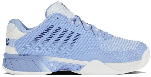 K-Swiss Damen Hypercourt Express 2 Tennis Shoe, Bright White/Open Air/Estate Blue, 39.5 EU
