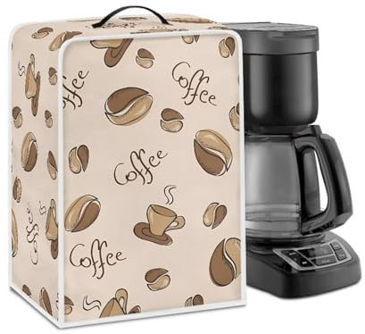 NETILGEN Kaffeemaschine Staubdichte Abdeckung Kaffeemaschine Staubdichte Abdeckung Küchengeräte Schutz Staubdicht Fingerabdruck Schutz für Frauen Geschenk Kaffeebohne Beige