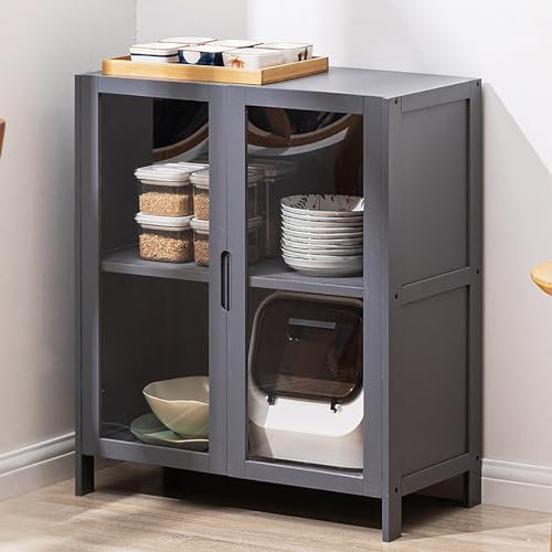 JSDMBD Aparador Cocina, Armario Alacena de Cocina, Armario Cocina, Mueble Auxiliar de Cocina, Almacenaje,Cocina, Vitrinas para Salon, Alacena de Cocina Aparador, Moderno Armario de Pie Verde
