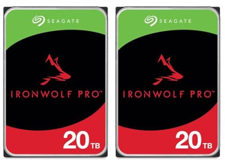 Seagate IronWolf Pro 20TB SATA III 3.5 Internal NAS Hard Drive, 7200 RPM, 2-Pack