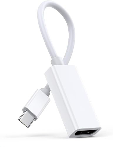 Apple Adaptateur USB-C vers HDMI 4K @ 60 Hz pour iPhone 15 MacBook Pro Air iPad Pro, USB 3.1 Type C Digital AV HDMI 2.0 Cordon compatible avec Samsung Galaxy S23/S22, Pixelbook, XPS et plus (blanc)