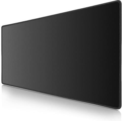 Abetcabe Mauspad XXL, Mousepad 900 x 400mm, Schwarz Schreibtischunterlage Mauspad groß Vernähte Kanten WassXerdicht Anti-Rutsch für PC, Laptop Verbessert Präzision und Geschwindigkei