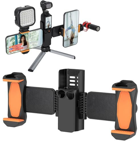 Buziba- Soporte Dual para teléfono para dji Osmo Pocket 3, Soporte para teléfono móvil, Pinza para teléfono, Adaptador de trípode, Accesorios de expansión para cámara