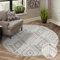 carpet city Teppich Kurzflor Wohnzimmer - Terracotta - 120x120 cm Rund - Teppiche Boho-Style - Rauten-Muster - Schlafzimmer, Esszimmer