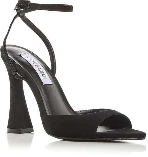 Steve Madden Damen Beki Sandalen mit Absatz, Schwarz Nubuk, 9