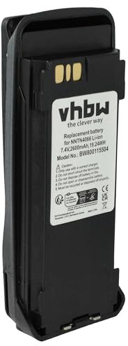 vhbw batteria sostituisce Motorola PMNN4103A, PMNN4466A, PMNN4102A per radio (2600mAh, 7,4V, Li-Ion) + clip