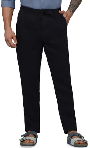 Celio Herren-Leinenhose, lässig, Marineblau