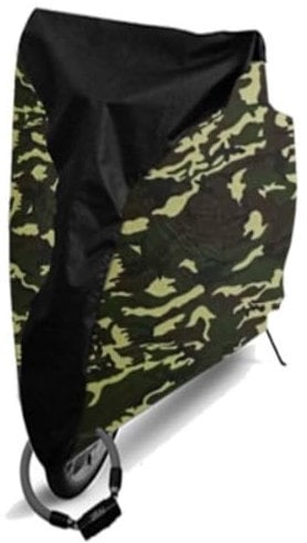 Joayuezo Fahrradabdeckung wasserdichte Staub-/UV-/Regen-/Schneefeste Fahrradabdeckung 190T Fahrradhüllen für MTB und Rennrad (Black+Camouflage,XL)