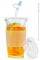 Glass Cups Straws with Lids 375ml/12oz Set,Glass Straw Cup with Silicone Sleeve,for Coffee Ice Drinking Glasses.(1-Pack)
