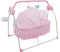 Chynalys Elektrische Babywiege Automatik Babyschaukel Babybett, Fünf Geschwindigkeiten, klappbare Stubenwagen mit Timerfunktion, Automatische Stubenwagen Elektrische Baby-Wiege 25KG (Rosa)