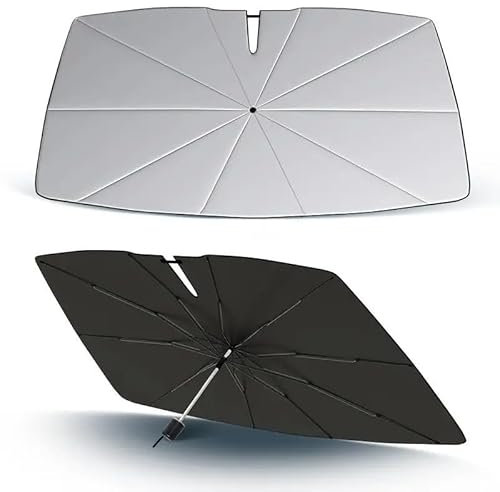 Auto Sonnenschutz Frontscheibe 140x79 cm, Verbesserter 360° Rotations Faltbarer Auto Windschutzscheibe Sonnenschirm Regenschirm, Faltbares Design | SHADESHELLA