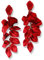 Zeayebsr Pendientes Largos para Mujer con Pétalos de Rosa Colgantes - Elegante Flor Gota Statement Florales Borla Rojos