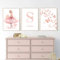 Youihom 3 Bilder Kinderzimmer Mädchen Rosa 30x40 Babyzimmer Poster Personalisiert Wandbilder Kinderzimmer Name Wandposter Baby Ballerina Love Bilderwand Leinwand ohne Rahmen (CZS038)