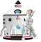 Qtioucp - Astronautenzelt für Kinder, Deluxe-Raumschiff, Spielspielzeug, lustiges Spielzeug für Kinder von 3–6 Jahren, Platz im Freien für drinnen und