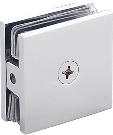 Cetfuro Pince à Verre en Laiton, Pince en U pour Panneau Fixe à Trou dans le Verre, Quincaillerie de Porte à Moustiquaire Carrée pour Salle de Bain de 5/16 Pouces à 1/2 Pouces, Chromée