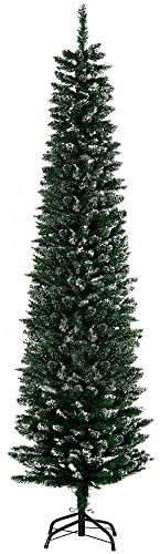HOMCOM Árbol de Navidad Grande 190 cm Árbol de Navidad Artificial con 570 Ramas y Soporte de Metal para Salón Interior Verde