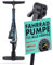 AARON Sport One Fahrrad Standpumpe mit Manometer für alle Ventile | Hochdruck Fahrradpumpe inkl. Ball Aufsatz | Luftpumpe für E-Bike, Mountainbike, Rennrad UVM. Blau