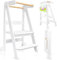 Uuoeebb Lernturm ab 1 Jahr, Klappbarer Lernturm mit 3 Verstellbare Höhe, Learning Tower für Kinder mit Magnetischen Whiteboards, 1-6 Jahre Kinder Lernturm (weiß)