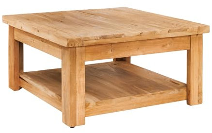Riess Ambiente Quadratischer Couchtisch Java - 70cm - Natur - recyceltes Teakholz Massivholz - Ablagefach montiert