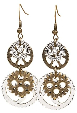 Bohue Steampunk Earrings Vintage Clockwork Dangle Earrings Clock Gears Pendant Earrings Steampunk Costume for Masquerade Cosplay Party Jewelry