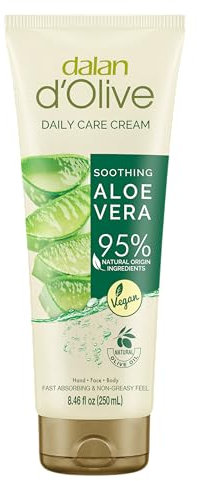 Dalan d'Olive Hand- & Körpercreme mit Aloe Vera, 250ml, 95% Natürliche Inhaltsstoffe, Vegane Feuchtigkeitspflege