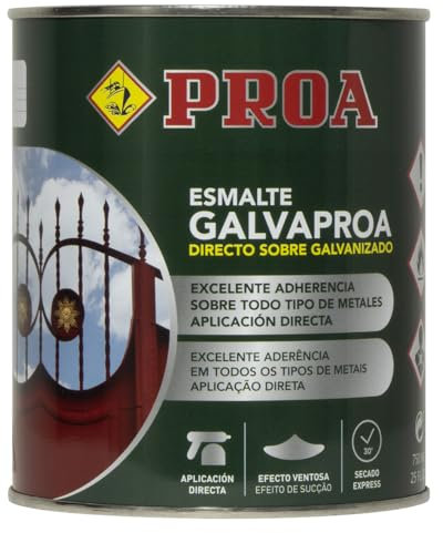 Esmalte directo sobre galvanizado Galvaproa. Gris Antracita RAL 7016. 4 L. Pintar galvanizado sin necesidad de imprimación.
