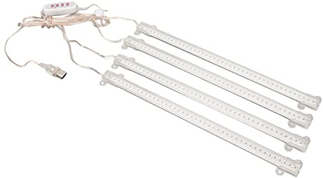 Keenso Lampada per Piante da Interno, 4 Teste, Presa USB, Lampada da Coltivazione a LED a Spettro Completo per Piante Grasse da Interno (rosso+blu)