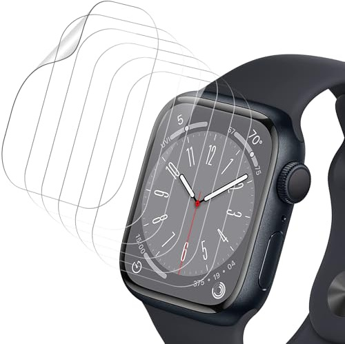 Joeyu (6 pezzi) Pellicole Protettive per Apple watch Series 6/5/4/SE/SE2/SE3 44mm, TPU Morbido, HD Trasparente, Copertura totale, Antigraffio, Screen Protector
