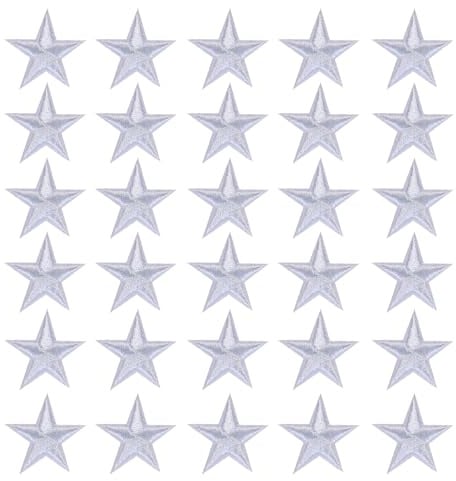 30 PCS Bügelbilder Stern, Flicken zum Aufbügeln für Kleidung, Taschen und Accessoires, Aufbügel Patches für Erwachsene in Silber - Verleihen Sie Ihrem Outfit einen einzigartigen, personalisierten Sti