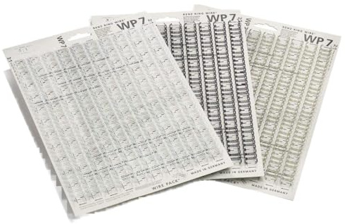 Renz Ring Wire Drahtkamm-Bindeelemente in 3:1 Teilung, 34 Schlaufen, Durchmesser 9.5 mm, 3/8 Zoll, silber/glänzend