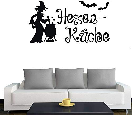 A526 Wandtattoo Hexenküche 80cm x 42cm schwarz (erhältlich in 40 Farben und 4 Größen)
