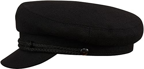 Sterkowski Maciejowka Model 3 Mütze | Wolle Schirmmütze für Männer und Frauen | Schirmmütze Herren Wollmütze Herren Elbsegler Mütze Herren Schildmütze Herren Fiddler Cap 60 cm Schwarz