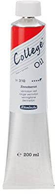 Schmincke - College® Oil, Rouge vermillon en tube de 200 ml, 31310015, Couleurs à l'huile pour artistes, pigments d'artistes éprovués et huiles végétales naturelles, bonne résistance à la lumière.