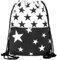 Compagno Turnbeutel Fullprint Rucksack Beutel Tasche Sport-Beutel, Rucksack Farbe:Sterne Weiss/Schwarz
