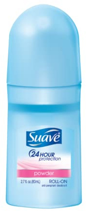 Suave Roll-On Deodorant for Women, Powder Fresh Scent – Antiperspirant Deodorant with 24H Sweat & Odor Protection, 2.7 Oz
