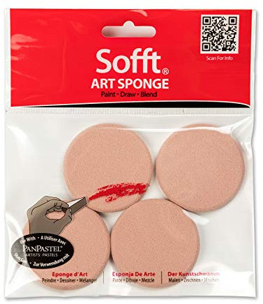 Sofft Artist Tools by GOLDEN, Round Sponges, Pack of 4, Professional Artist Pastels