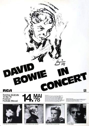 David Bowie - Heroes, Frankfurt 1978 » Konzertplakat/Premium Poster | Live Konzert Veranstaltung | DIN A1 «