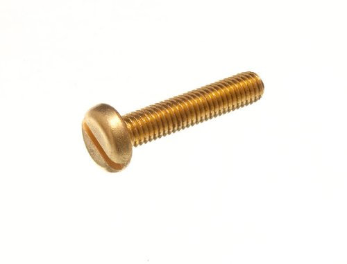 SOLID BRASS MACHINE SCREWS PAN HEAD SLOTTED M5 5MM X 25MM ( pack of 10 )