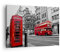Bilder auf Leinwand Bus Telefon Straße Leinwandbild mit Rahmen 70x50cm Wandbilder Dekoration Wohnzimmer Schlafzimmer Küche Deko Klein Wanddeko Bild Wand Kunstdruck Art Wall Decor Canvas AA70x50-2674