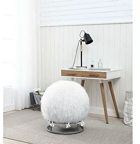 J&V TEXTILES Posture Fuzzy Yoga-Ball-Stuhl-Set (Elfenbein)