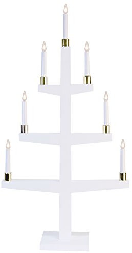 Star LED-Fensterleuchter Halla, 7 warmweiß LED, Material Eiche, Vierfarb-Karton, 90 x 47 cm, weiß 259-88