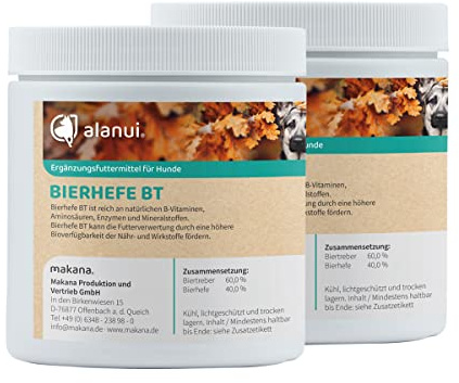 alanui Bierhefe BT (Biertreber) für Hunde, 2 x 250 g Dose